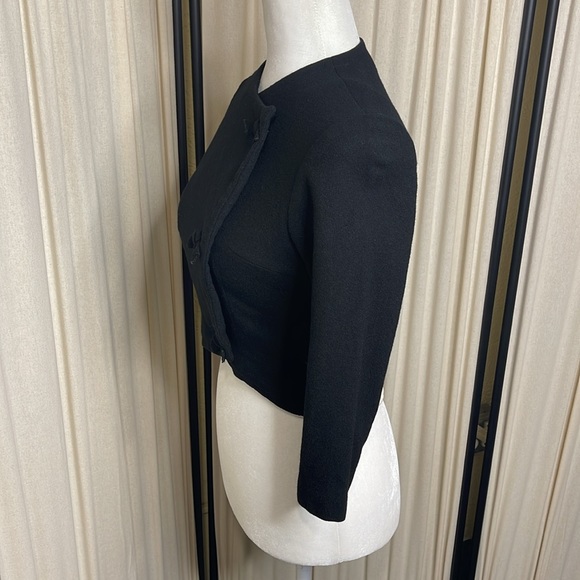 VINTAGE- GAY GIBSON 30’S-50’S DOUBLE BREASTED BLACK CROPPED CARDIGAN XS - Picture 9 of 16